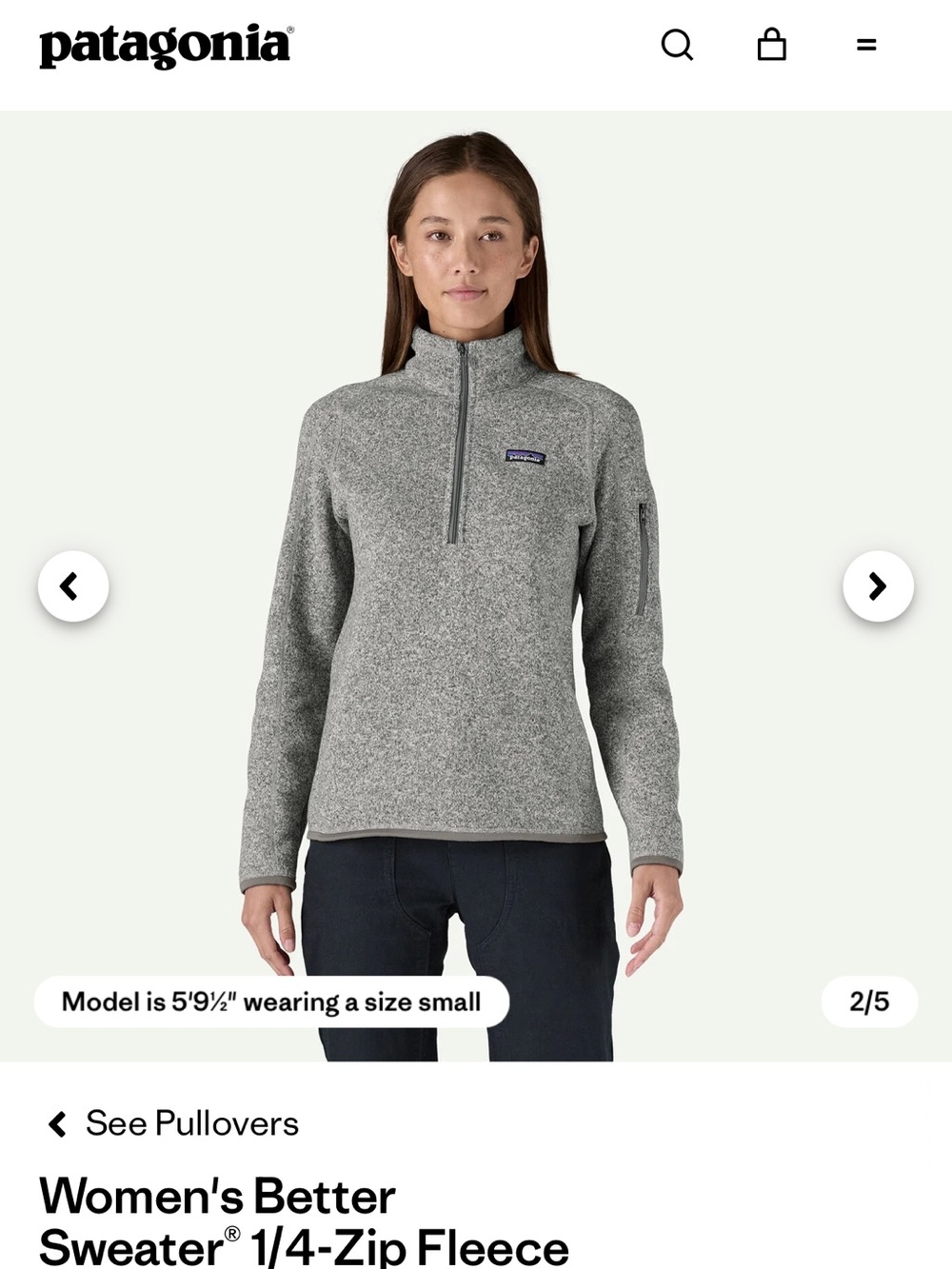 Patagonia Heather Gray 1/4-Zip Turtleneck Fleece Pullover